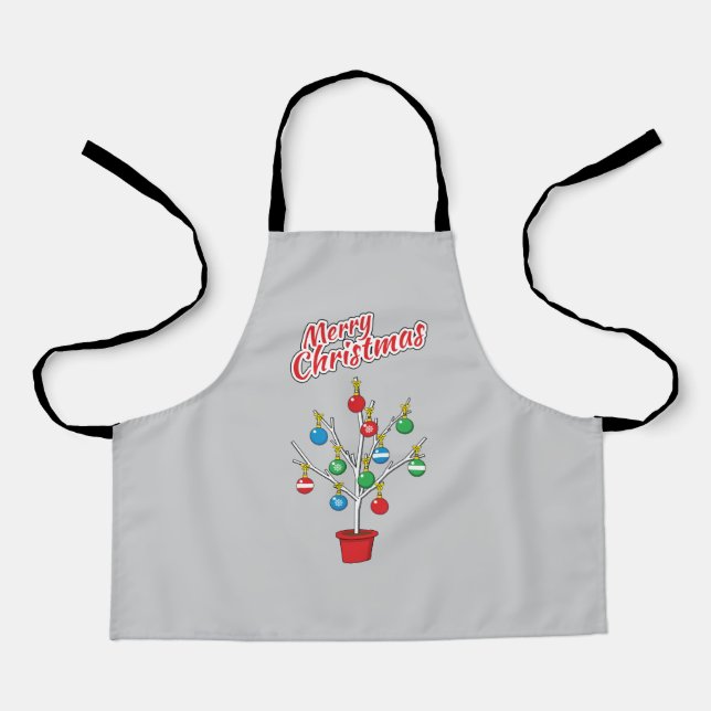 Christmas Bare Branch Tree - Merry Christmas Apron (Front)