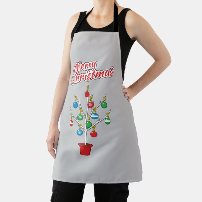 Christmas Bare Branch Tree - Merry Christmas Apron (Insitu)