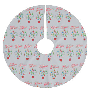 Christmas Bare Branch Tree - Merry Christmas Brushed Polyester Tree Skirt