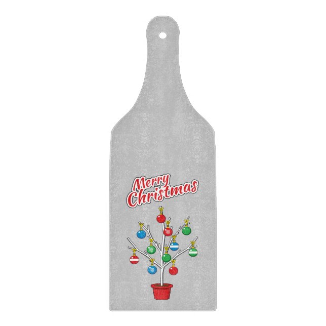 Christmas Bare Branch Tree - Merry Christmas Cutting Board (Front)