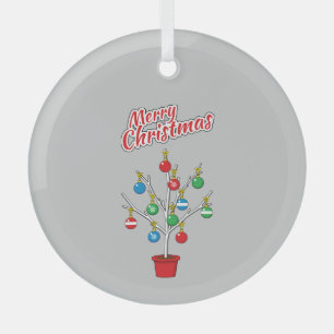 Christmas Bare Branch Tree - Merry Christmas Glass Tree Decoration