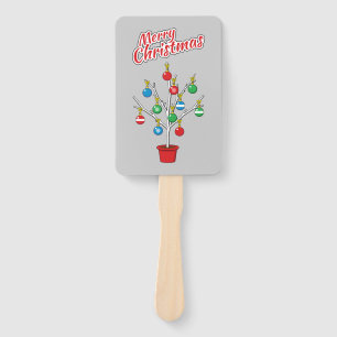 Christmas Bare Branch Tree - Merry Christmas Hand Fan