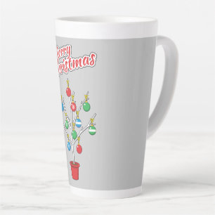 Christmas Bare Branch Tree - Merry Christmas Latte Mug