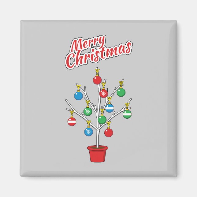 Christmas Bare Branch Tree - Merry Christmas Magnet (Front)
