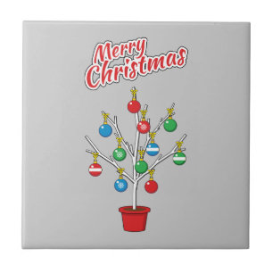 Christmas Bare Branch Tree - Merry Christmas Tile