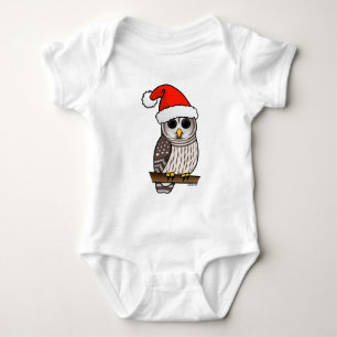 Christmas Barred Owl Santa Baby Bodysuit