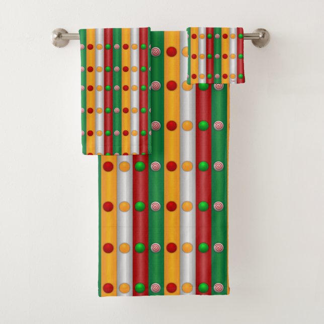 Christmas Bars Bath Towel Set (Insitu)