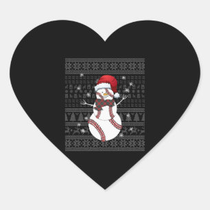Christmas Baseball 21 Heart Sticker