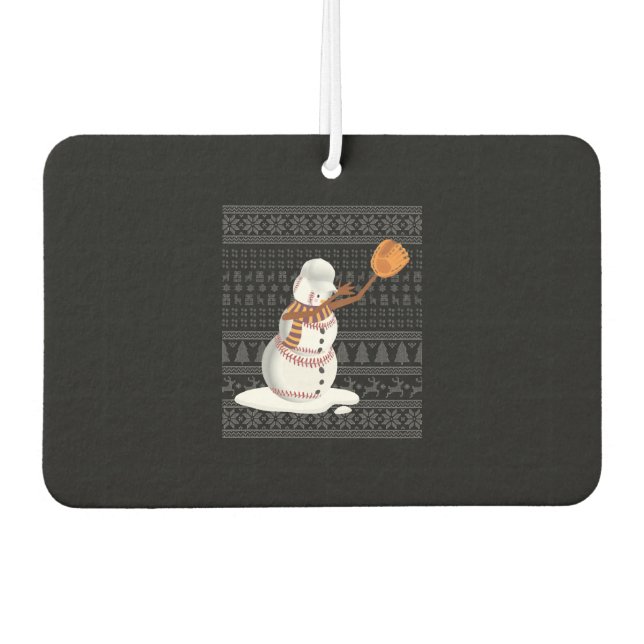 Christmas Baseball 3 Car Air Freshener (Front)