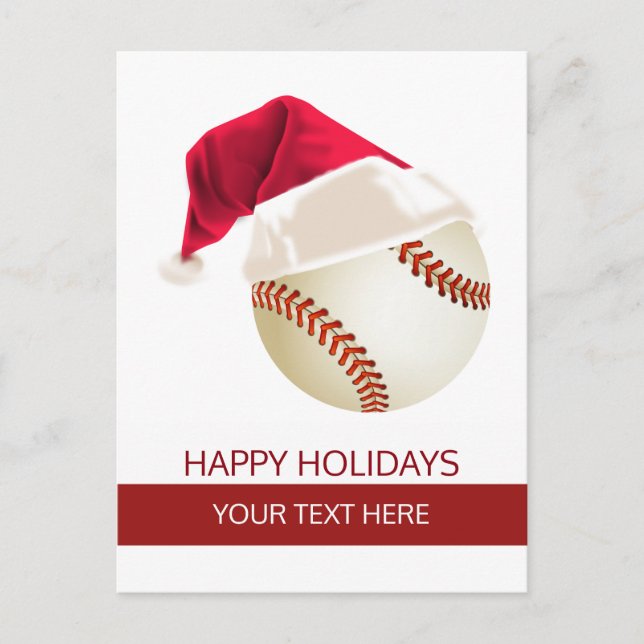 Christmas baseball Ball Santa Hat postCards (Front)