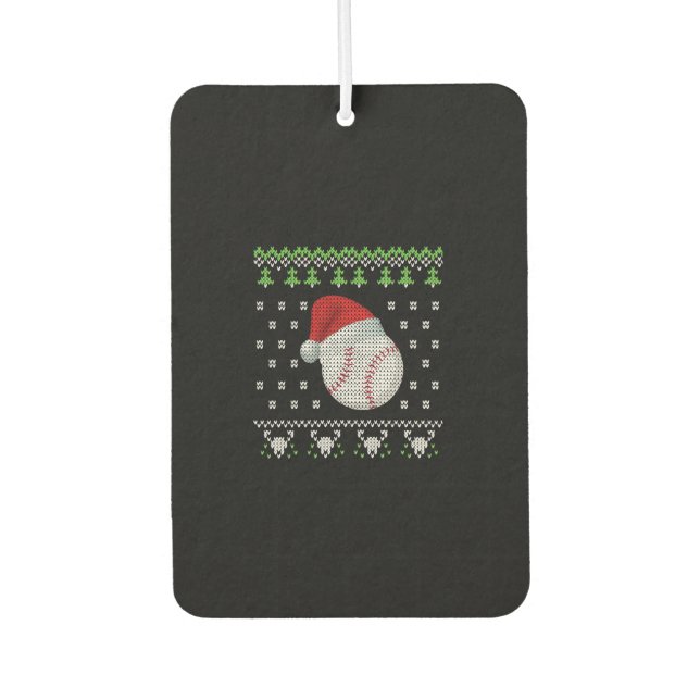 Christmas Baseball Car Air Freshener (Front)