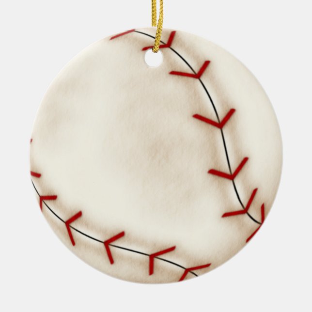 Christmas baseball ceramic tree decoration (Front)