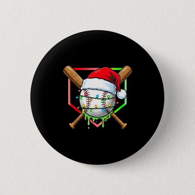 Christmas Baseball Drip Ice Cream Drip Baseball Lo 6 Cm Round Badge (Front)