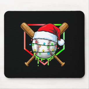 Christmas Baseball Drip Ice Cream Drip Baseball Lo Mouse Pad