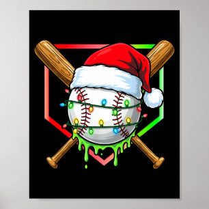 Christmas Baseball Drip Ice Cream Drip Baseball Lo Poster