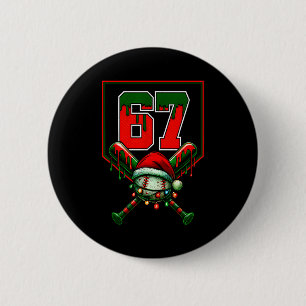 Christmas Baseball Drip Number 67 Player Or 67th B 6 Cm Round Badge