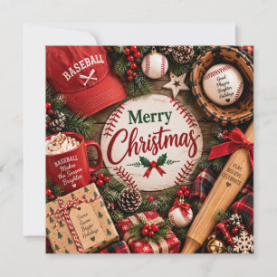 Christmas Baseball Festive Holiday Card