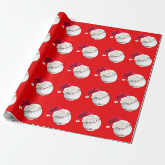 Christmas Baseball Funny Santa Holiday Wrapping Paper