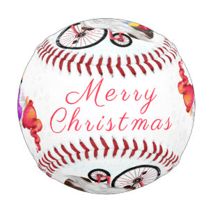 Christmas Baseball Gift Gnome with Bike and Gifts