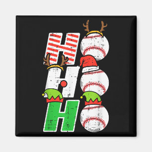 Christmas Baseball Ho Ho Ho Funny Xmas Srts Men Bo Magnet
