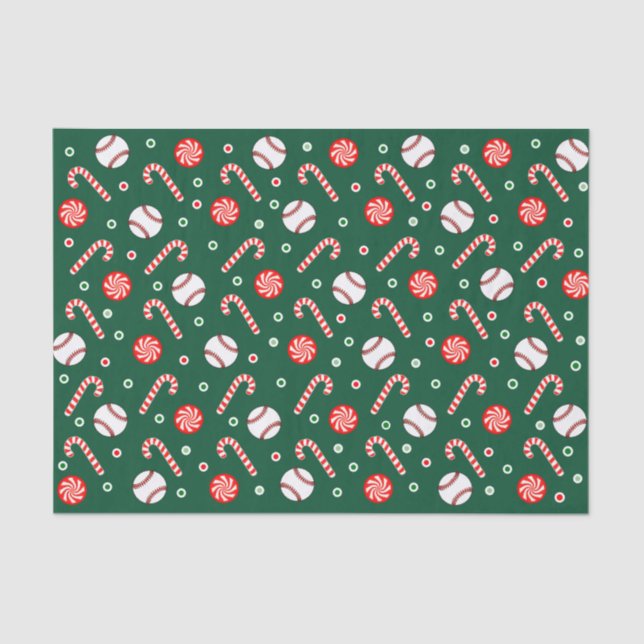 Christmas Baseball Holiday Gift Tissue Paper (Front)