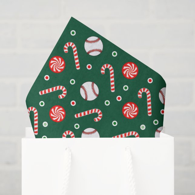 Christmas Baseball Holiday Gift Tissue Paper (Gift Bag)