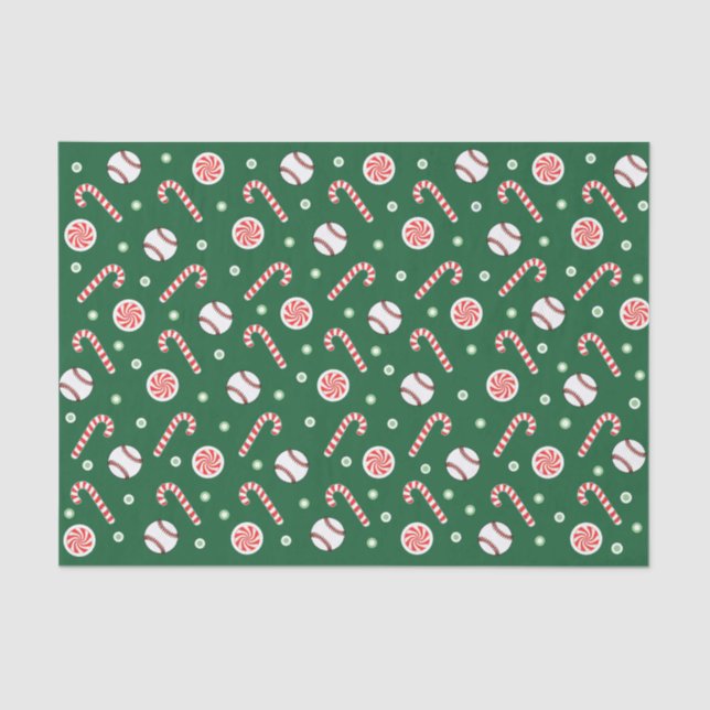 Christmas Baseball Holiday Gift Tissue Paper (Front)