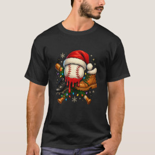 Christmas Baseball Ice Cream Drip for Boys Kids T-Shirt