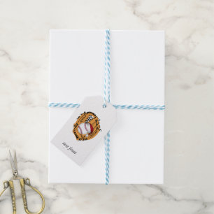 Christmas Baseball Mitt and Ball Gift Tags