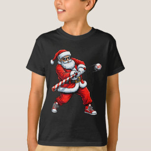 Christmas Baseball Player Santa Funny Xmas Boys Me T-Shirt