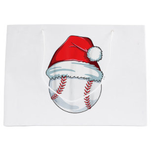 Christmas Baseball Santa Hat Ball Kids Boys Men Large Gift Bag