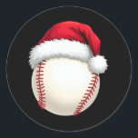 Christmas Baseball Santa Hat Funny Sport Xmas Classic Round Sticker<br><div class="desc">A cool family Christmas group matching design features a baseball wearing a santa hat,  for men,  women,  kids,  boys and girls,  family and friends for Christmas family gathering,  or any other occasion.</div>