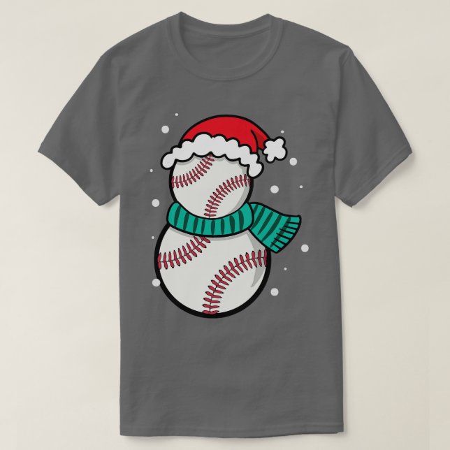 Christmas Baseball Santa Hat  T-Shirt (Design Front)