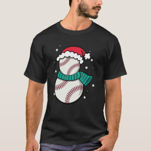 Christmas Baseball Santa Hat T-Shirt