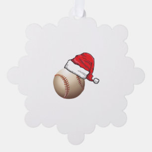 Christmas Baseball Santa Hat Tree Decoration Card