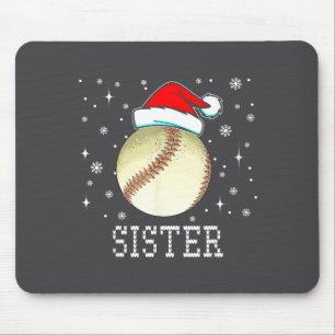 Christmas Baseball Sister Xmas Santa Hat Kids Boys Mouse Pad