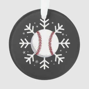 Christmas Baseball Snowflake Sport Hit hom run Ornament