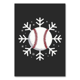 Christmas Baseball Snowflake Sport Hit hom run  Table Number