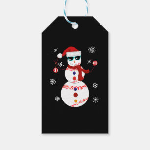 Christmas Baseball Snowman Santa Hat Gift Gift Tags