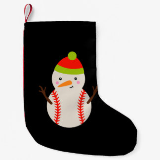 Christmas - Baseball Snowman Small Christmas Stocking