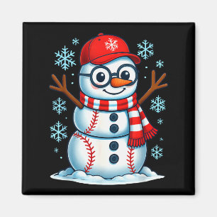 Christmas Baseball Snowman Xmas Pajamas Women Men Magnet