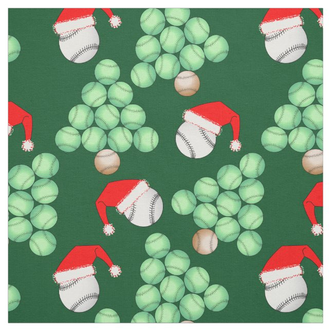 Christmas Baseball Tree Fabric (Swatch)