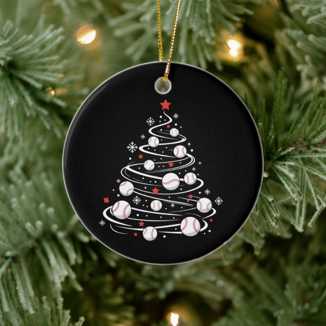 Christmas Baseball Tree Xmas Trees Baseball Lover  Ceramic Tree Decoration (Tree)