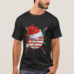 Christmas Baseball Xmas Santa Sports Hat Ball Kids T-Shirt