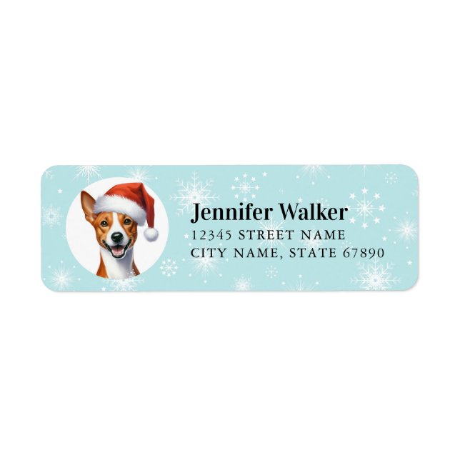 Christmas Basenji Return Address Labels (Front)