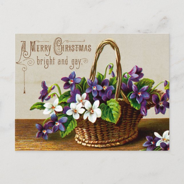 Christmas Basket Holiday Postcard (Front)