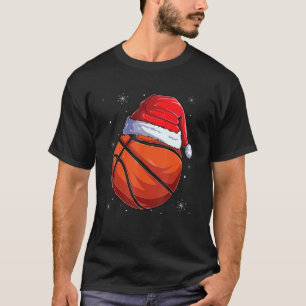 Christmas Basketball Ball Santa Hat Funny Sport Xm T-Shirt
