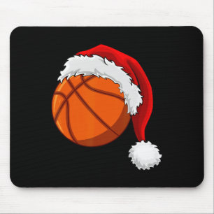 Christmas Basketball Ball Santa Hat Men Boys Sport Mouse Pad