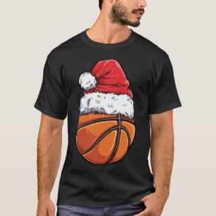 Christmas Basketball Ball Santa Hat  Sports Xmas B T-Shirt
