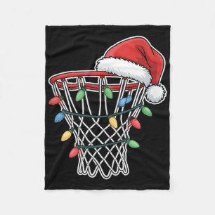 Christmas Basketball Hoop Festive Holiday Xmas Tan Fleece Blanket